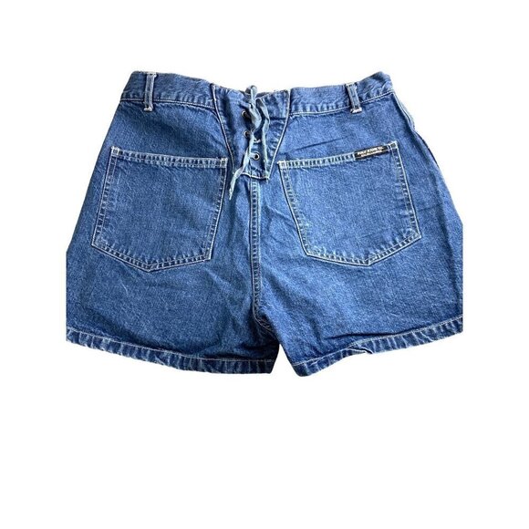 Vintage Polo Jeans Co. Ralph‎ Lauren Denim Shorts With Lace-Up Back & Pockets - Picture 2 of 4